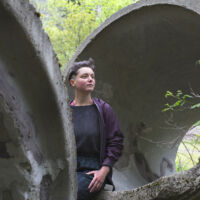 Oeuvre de Marion Benoist, étudiante ESADSE , réalisée à Saint-Laurent les Bains dans le cadre du projet Culture Bains #2